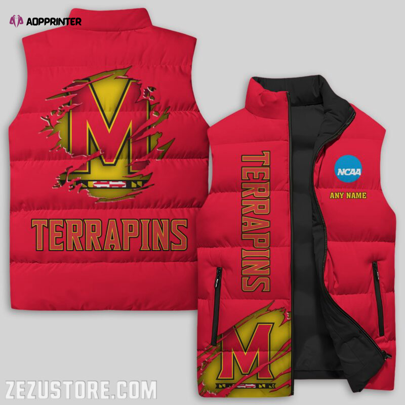 maryland terrapins ncaa sleeveless puffer jacket custom for fans gifts