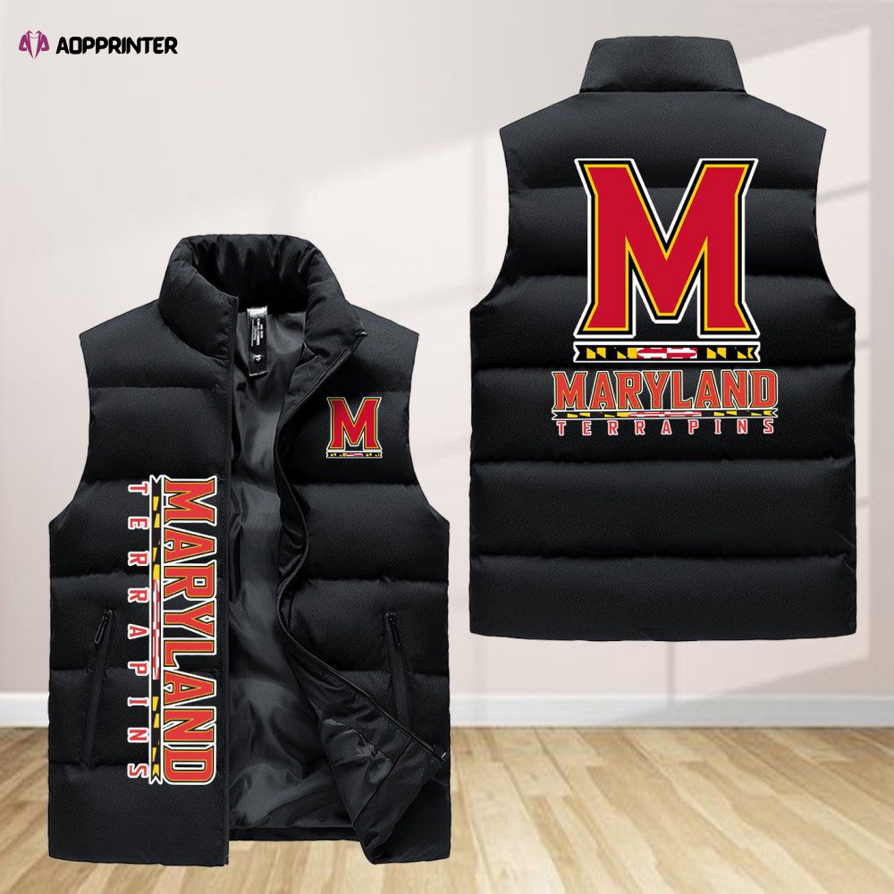 maryland terrapins sleeveless puffer jacket custom for fans gifts