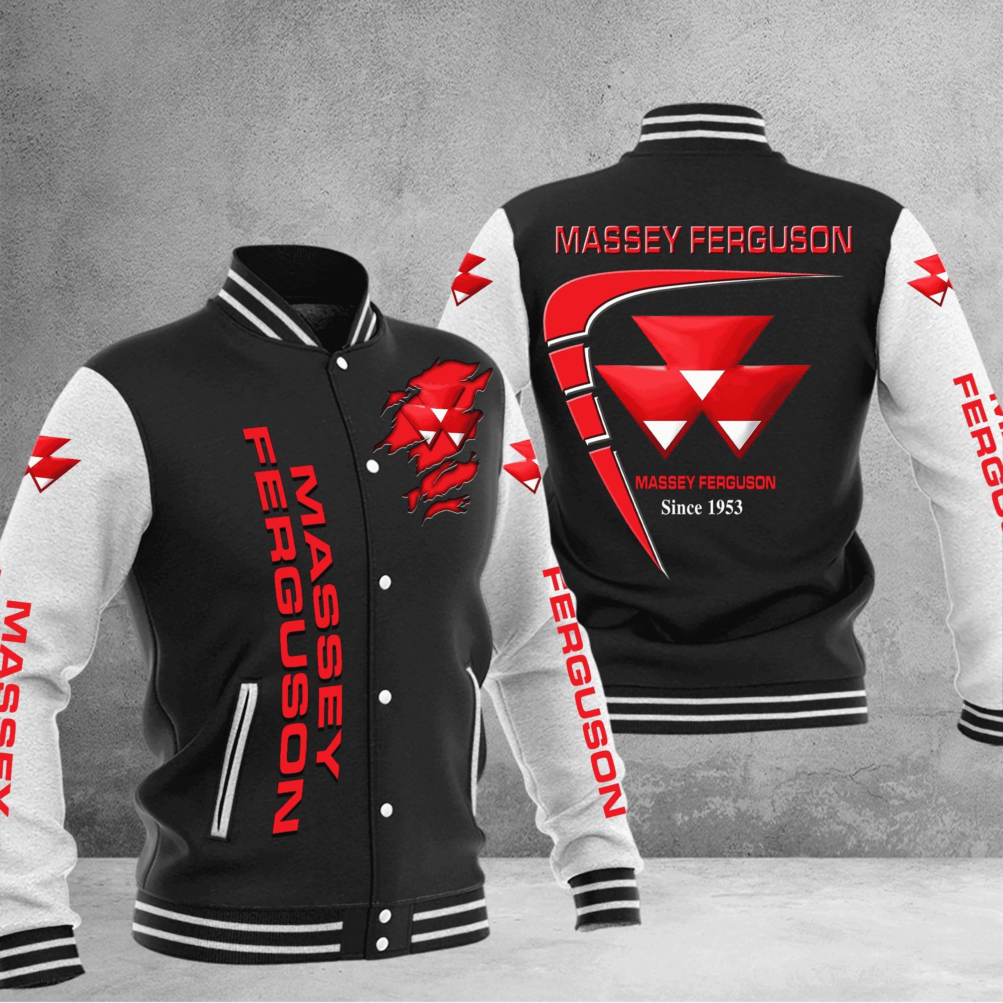 massey ferguson baseball varsity jacket baseball jacket all over print qccfd