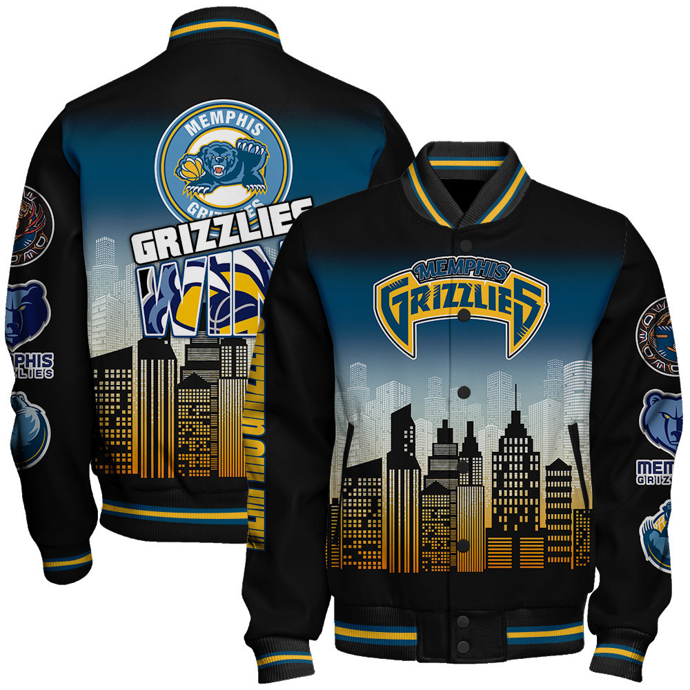 memphis grizzlies nba baseball varsity jacket baseball jacket all over print stm v16 jojhr