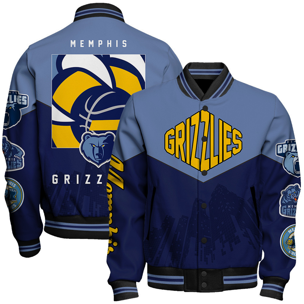 memphis grizzlies nba baseball varsity jacket baseball jacket all over print stm v17 4clqv