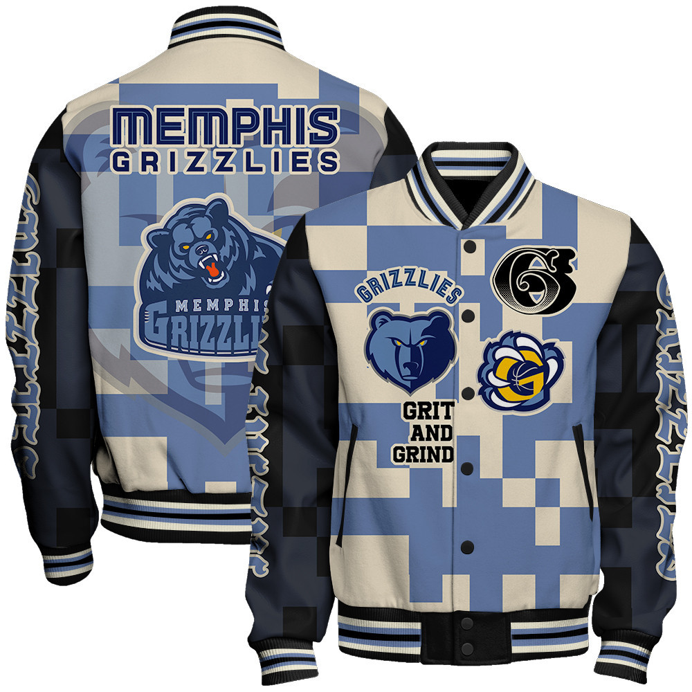 memphis grizzlies nba baseball varsity jacket baseball jacket all over print stm v22 4ipoj