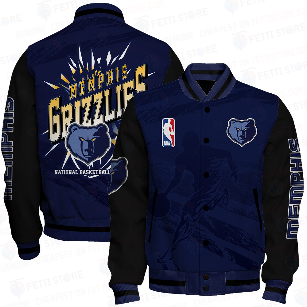 memphis grizzlies nba print baseball varsity jacket baseball jacket all over print sfat v27 8gqf7