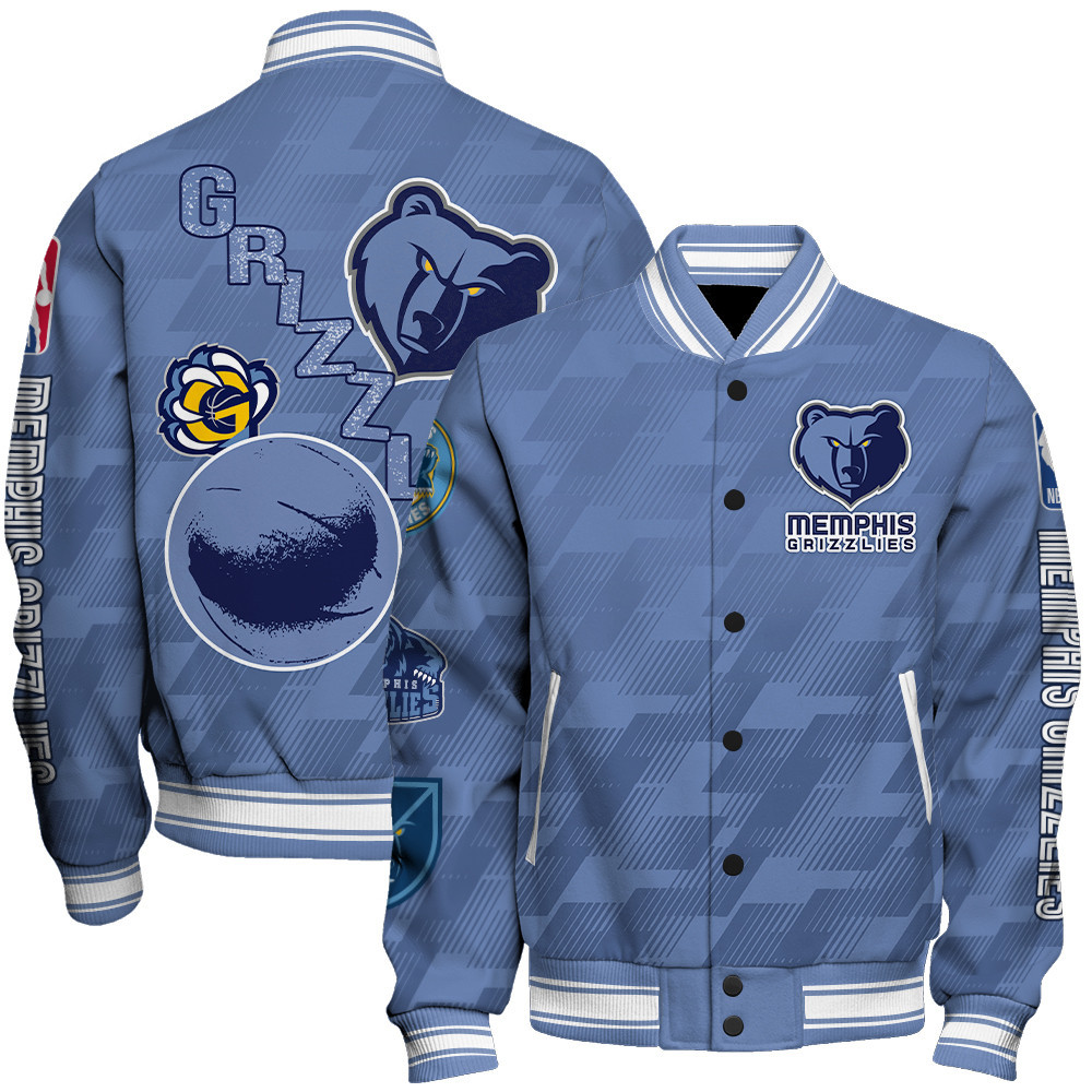 memphis grizzlies new design team color baseball varsity jacket baseball jacket all over print sfat v16 rxxnd