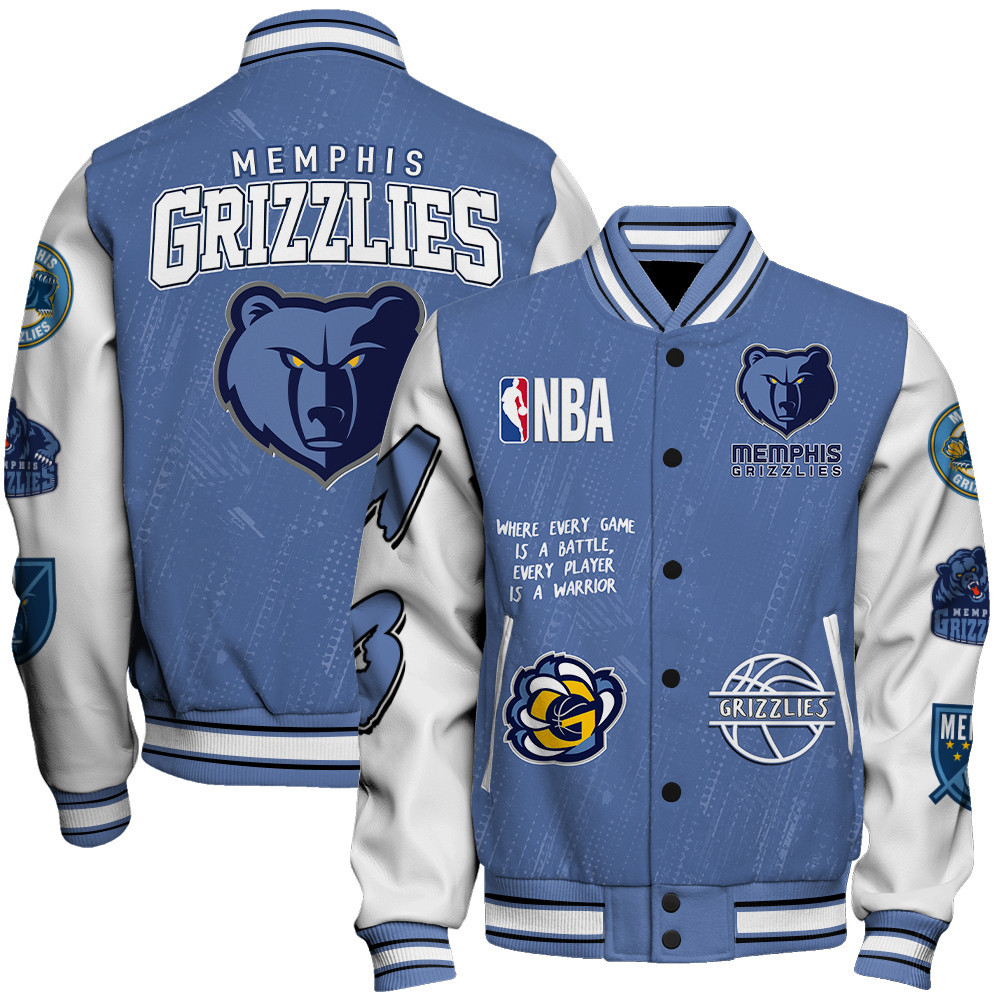 memphis grizzlies team logo nba 2024 baseball varsity jacket baseball jacket all over print sfat v13 dlq4k