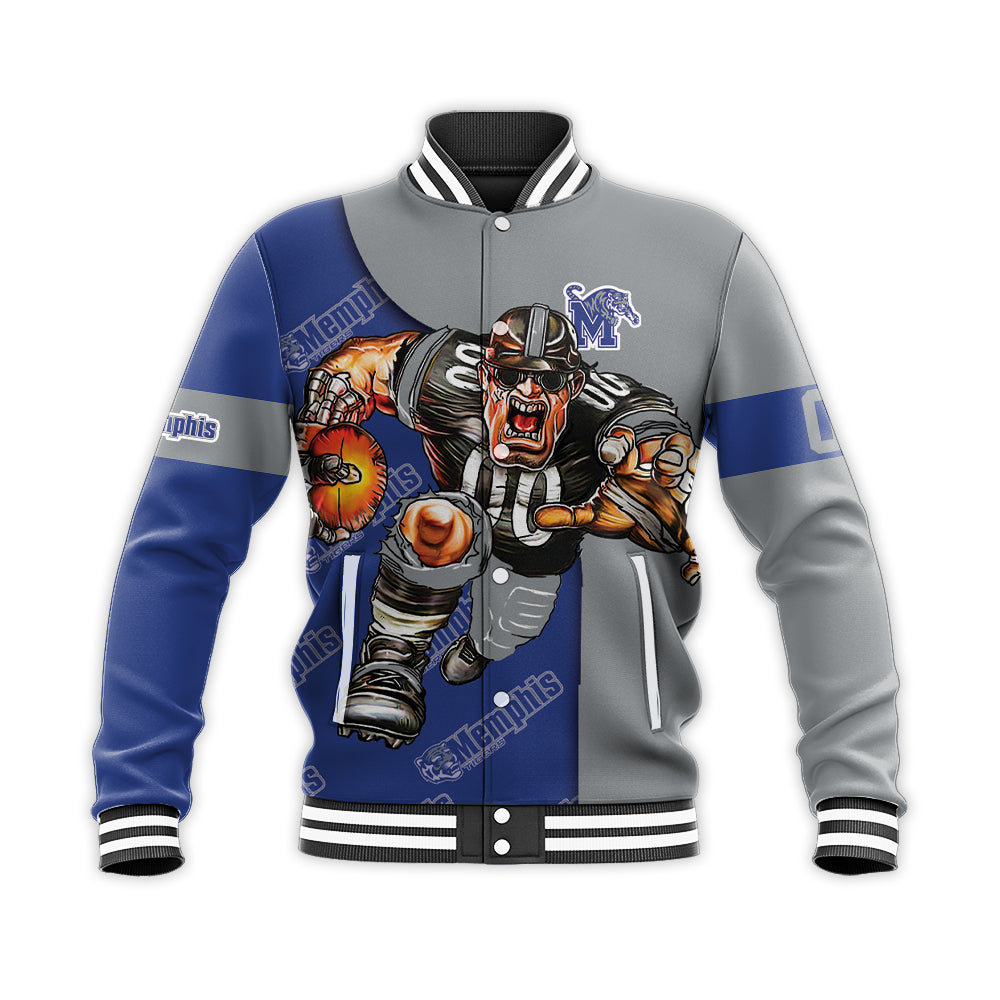 memphis tigers baseball jacket button up zipper hooded all over print football go on gift for fans ncaa pqo87