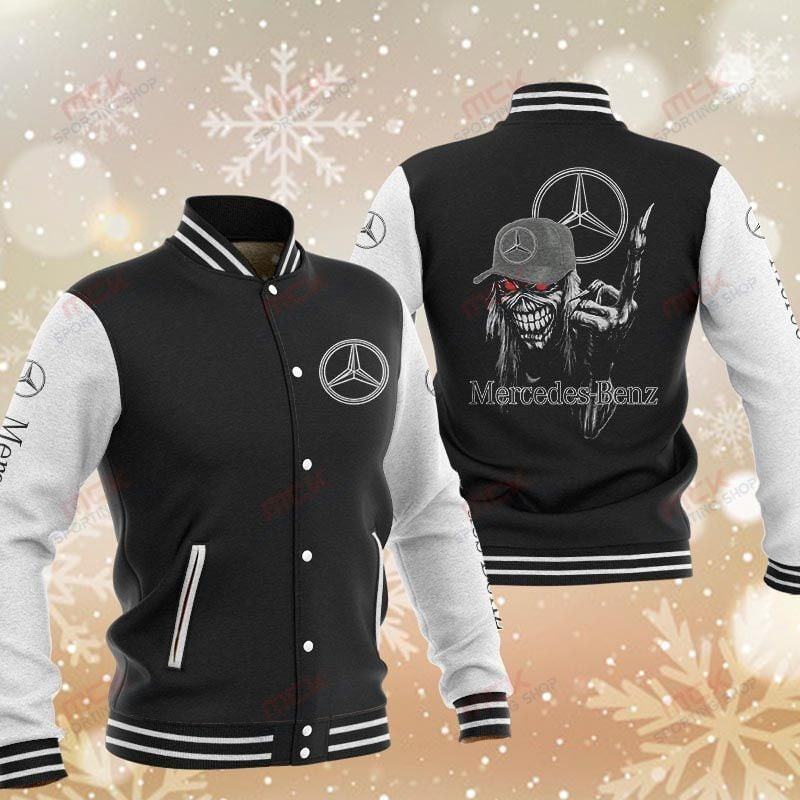 mercedes benz skeleton baseball varsity jacket baseball jacket all over print nzija