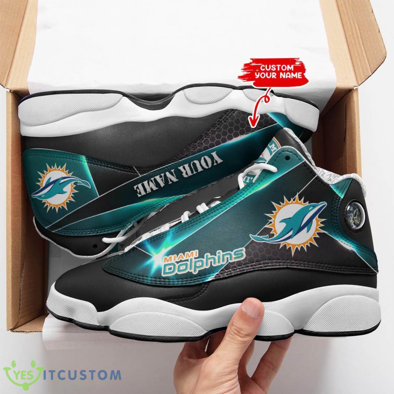 miami dolphins custom name air jordan 13 sneakers sport season gift