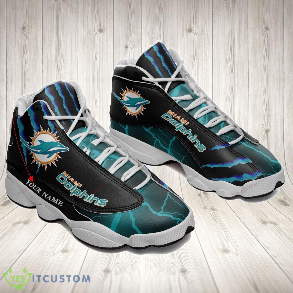 miami dolphins football team air jordan 13 custom name sneakers best gift for fans shoes