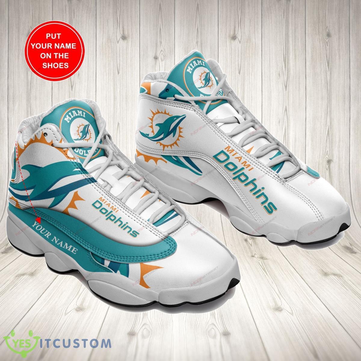 miami dolphins football team air jordan 13 sneaker custom name shoes best gift for fans