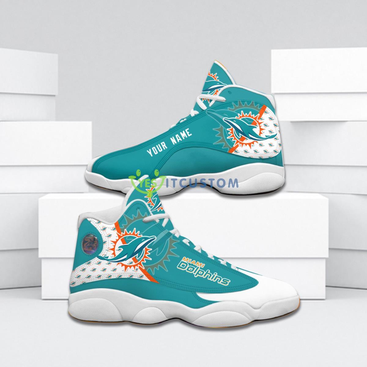 miami dolphins football team best custom name air jordan 13 shoes