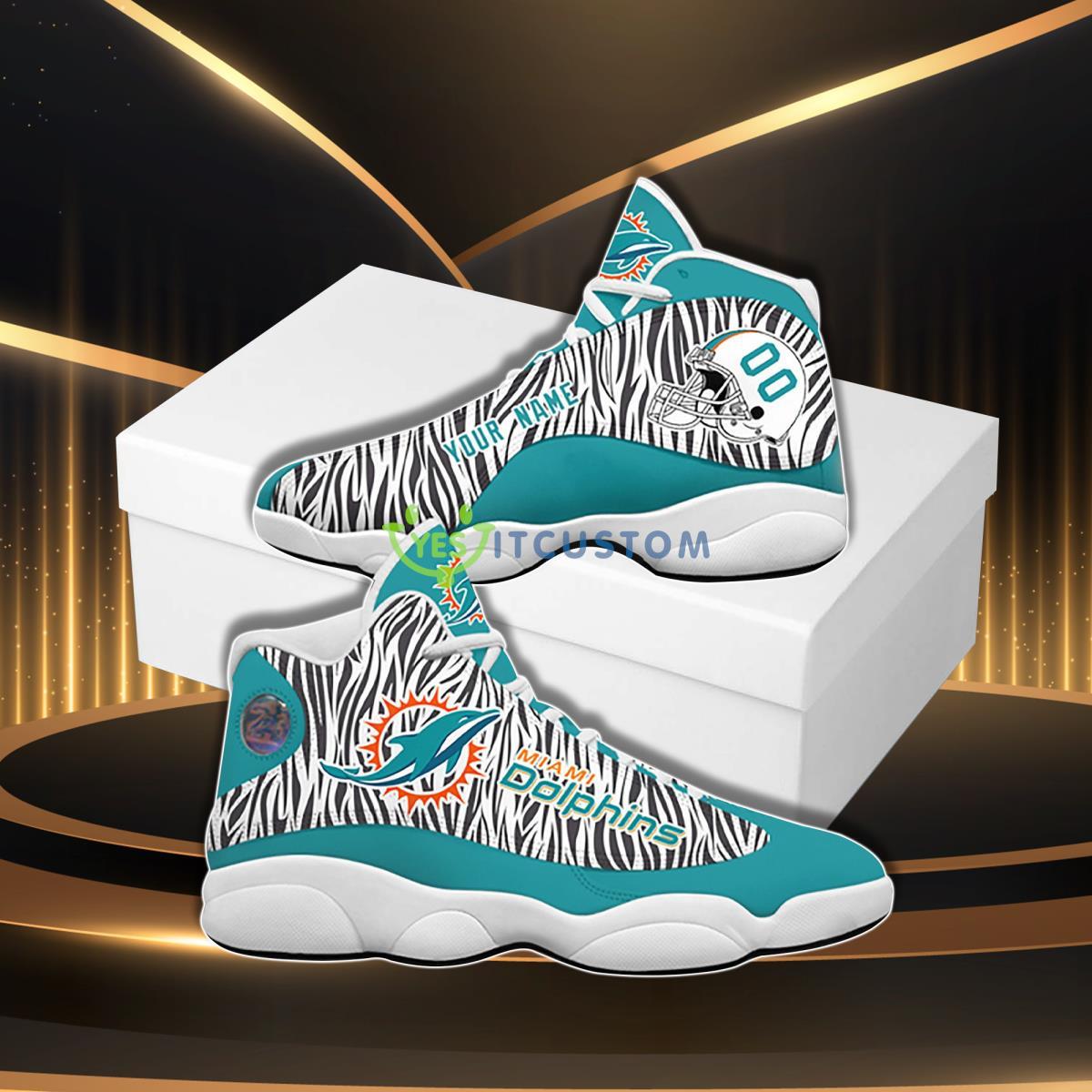 miami dolphins football team best design custom name air jordan 13 sneaker