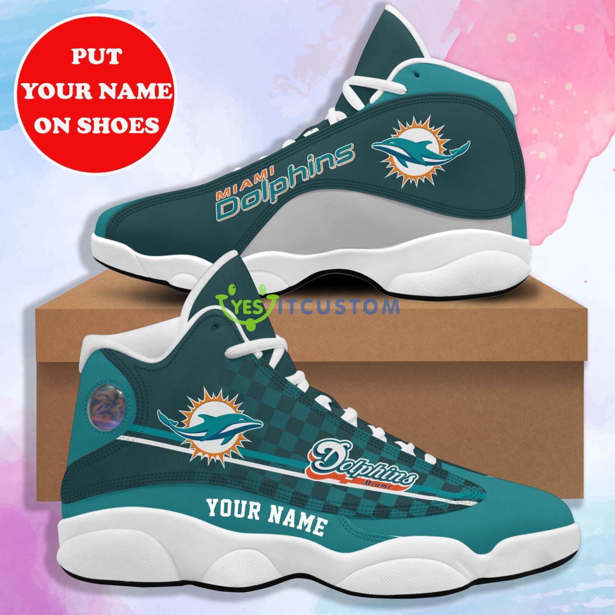 miami dolphins football team hot design custom name air jordan 13 sneaker