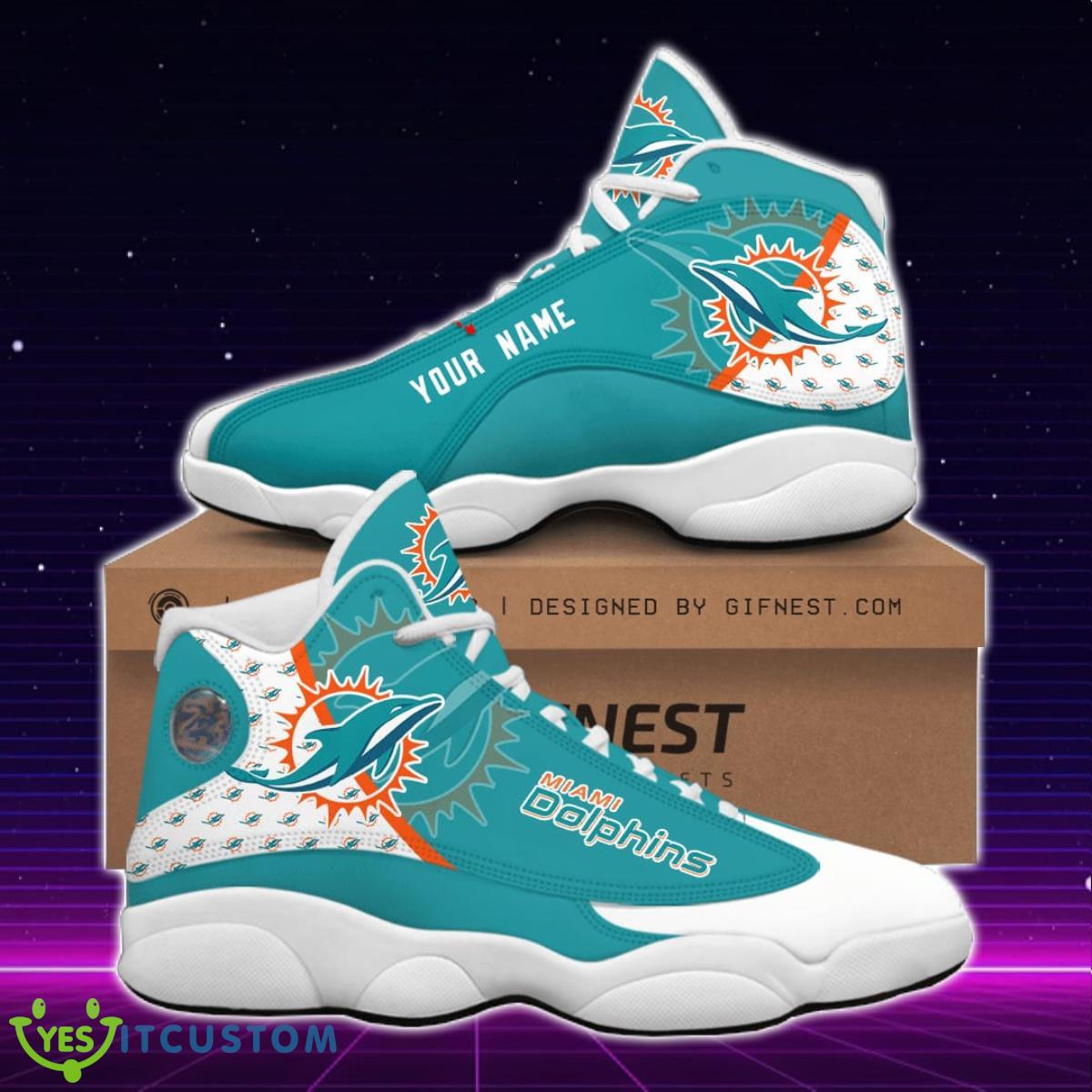 miami dolphins jordan 13 sneakers custom name best gift for friends