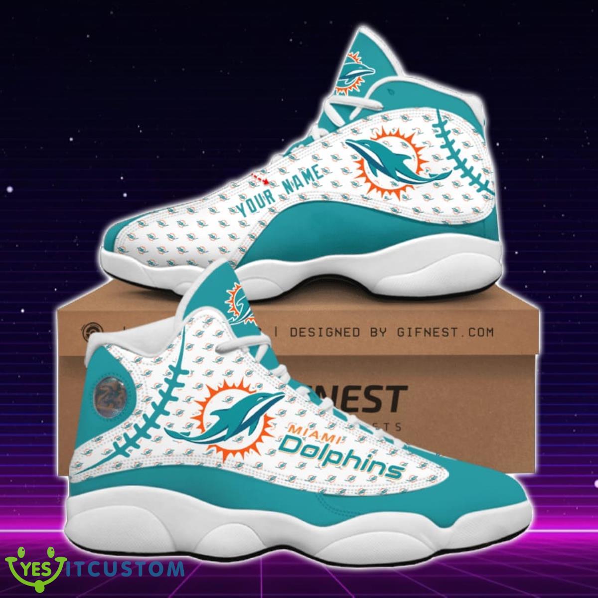 miami dolphins jordan 13 sneakers custom name special gift for family