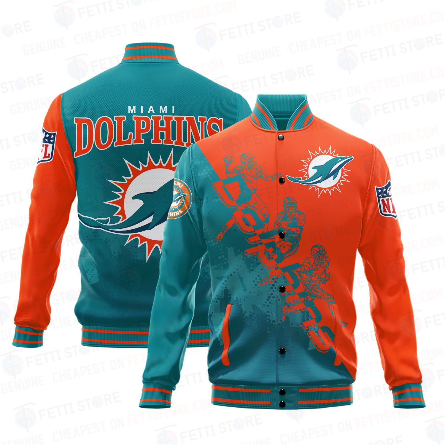 miami dolphins nfl baseball varsity jacket baseball jacket all over print shdl ehnul