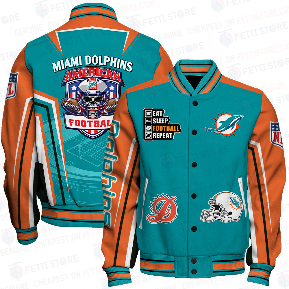 miami dolphins nfl baseball varsity jacket baseball jacket all over print stm v4 9zwlm