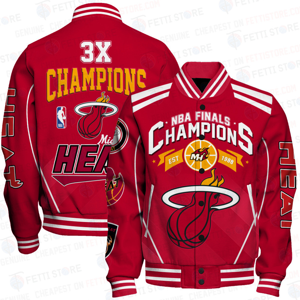 miami heat 3x champions basketball team print baseball varsity jacket baseball jacket all over print sfat v24 vwtrx