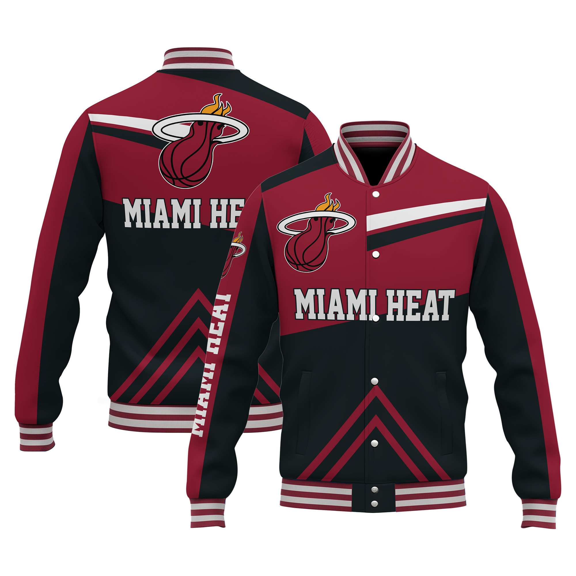 miami heat special design 3d unisex baseball varsity jacket baseball jacket all over print xona4