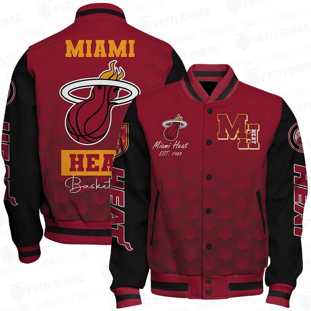 miami heat team logo basketball baseball varsity jacket baseball jacket all over print sfat v10 hichg