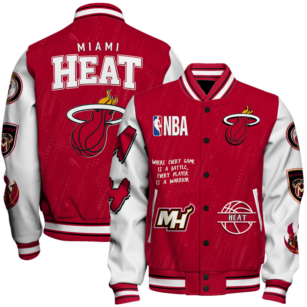 miami heat team logo nba 2024 baseball varsity jacket baseball jacket all over print sfat v13 cyy77