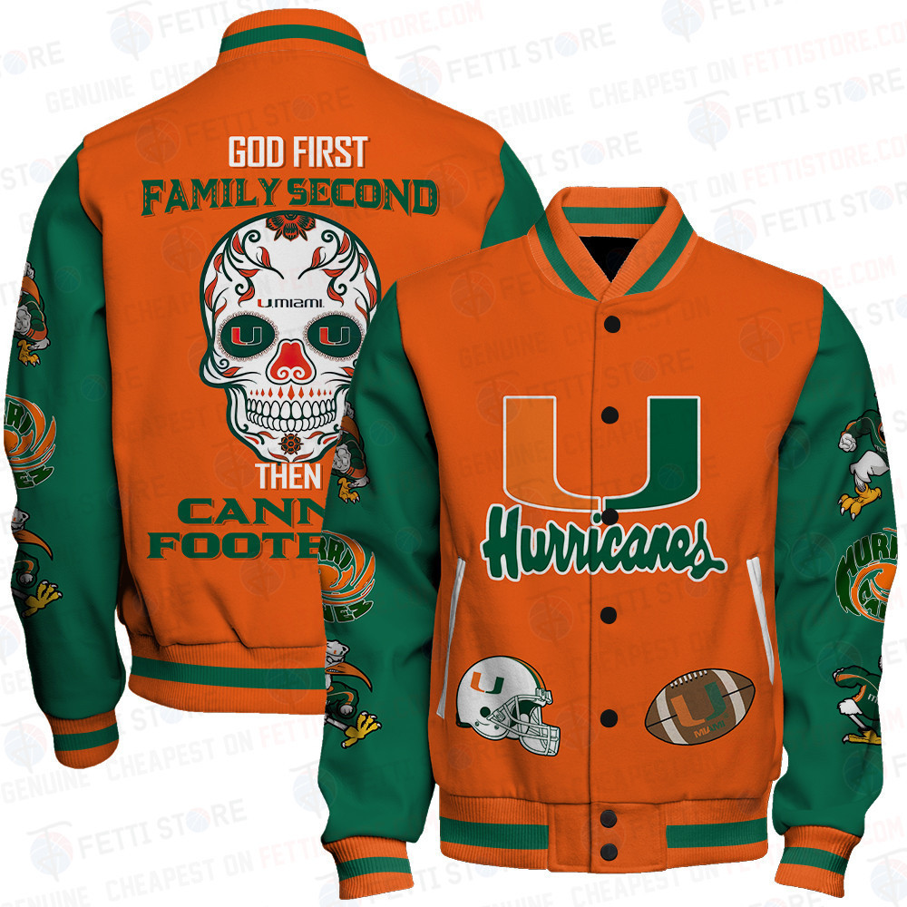 miami hurricanes ncaa football baseball varsity jacket baseball jacket all over print stm j7yso