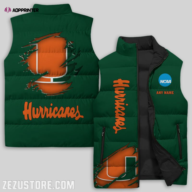 miami hurricanes ncaa sleeveless puffer jacket custom for fans gifts 1