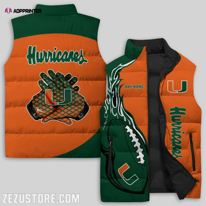 miami hurricanes ncaa sleeveless puffer jacket custom for fans gifts 2