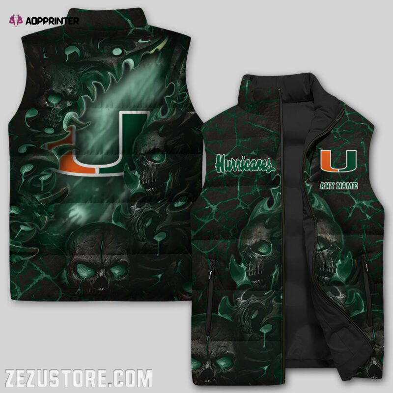 miami hurricanes ncaa sleeveless puffer jacket custom for fans spj2028