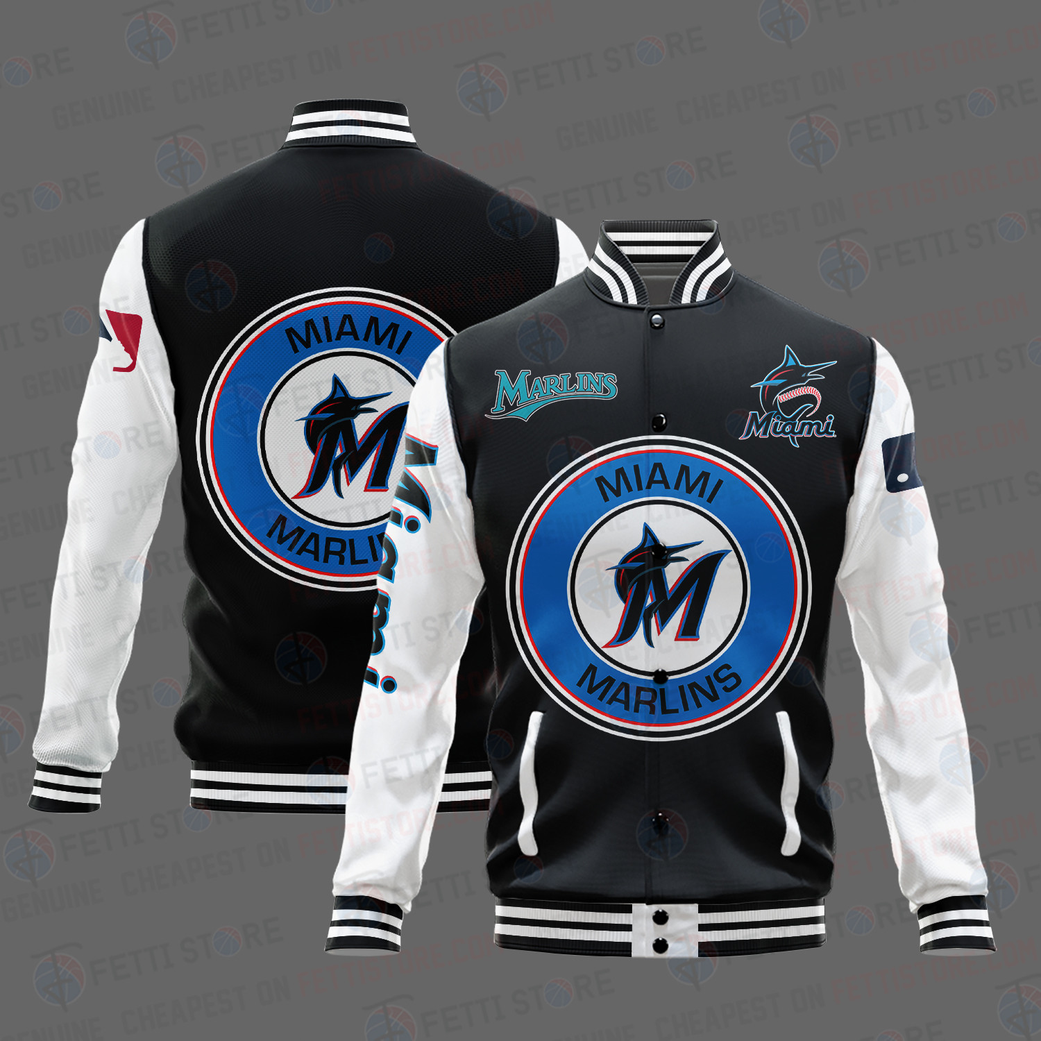 miami marlins mlb baseball varsity jacket baseball jacket all over print stm 0ie1d