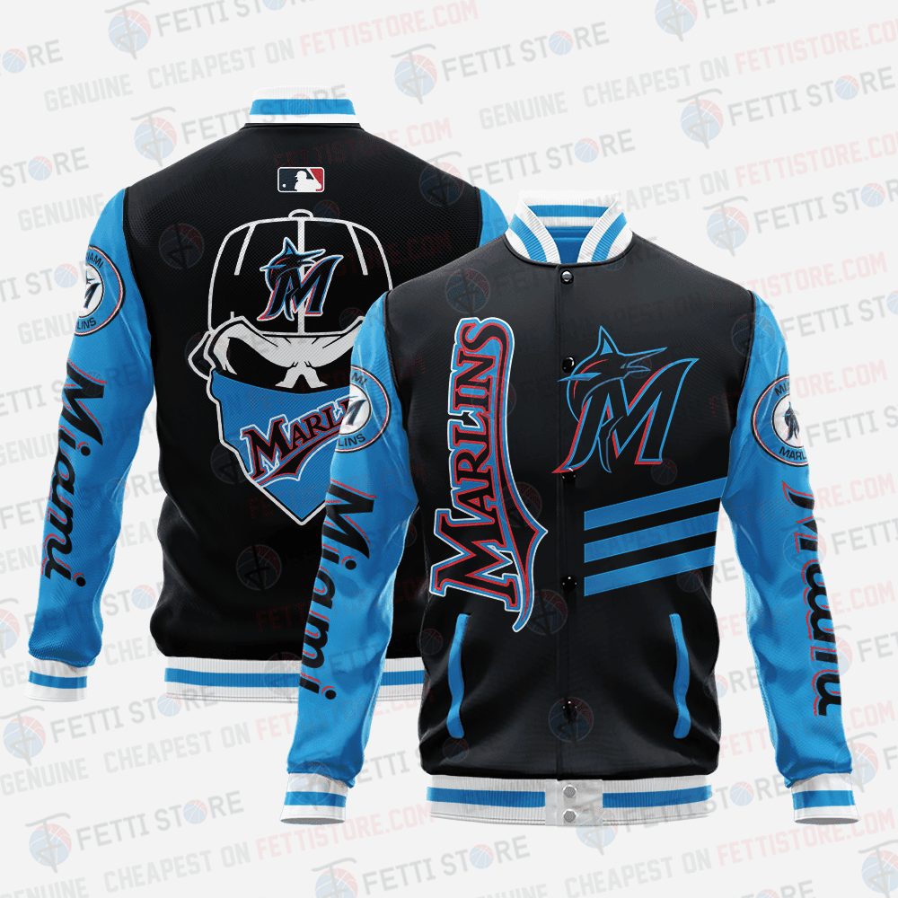 miami marlins mlb baseball varsity jacket baseball jacket all over print ubzvq