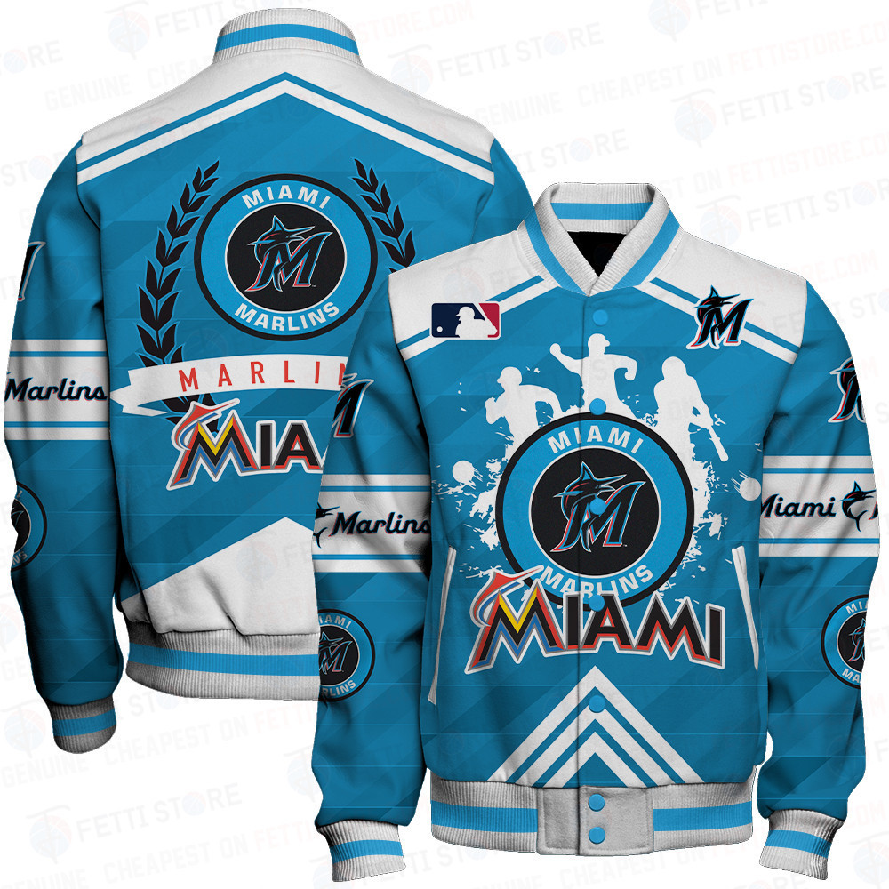 miami marlins mlb pattern baseball varsity jacket baseball jacket all over print sh1 v4 x30jz