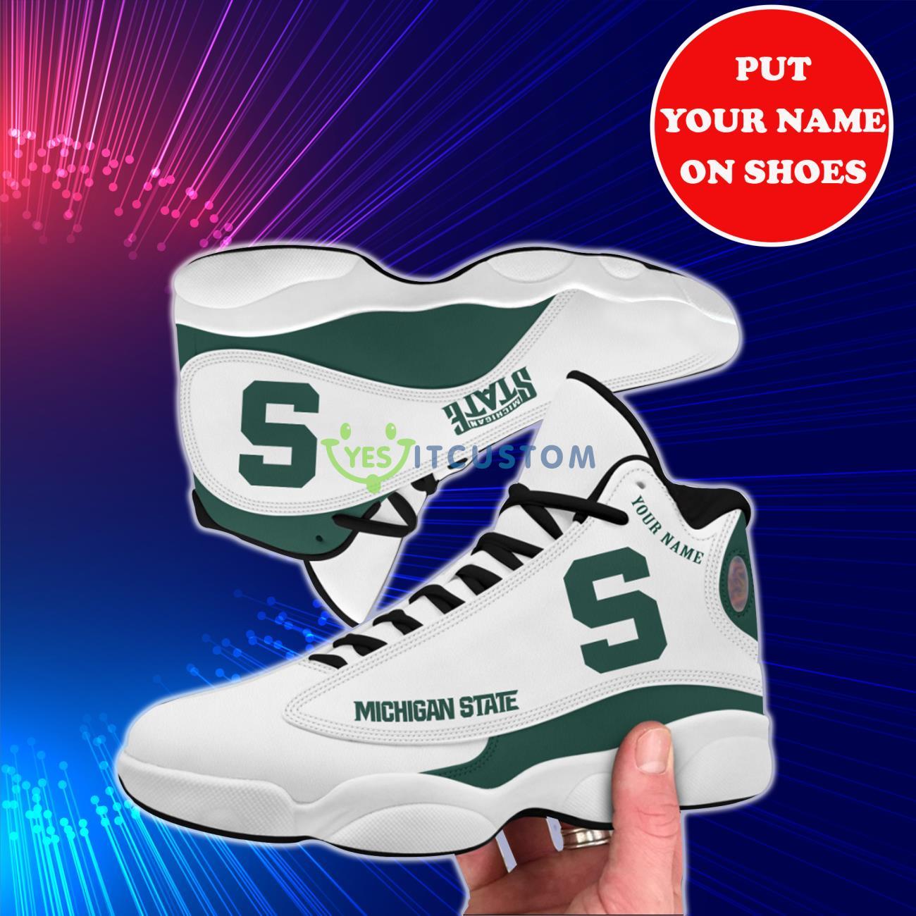 michigan state spartans football team best custom name air jordan 13 shoes