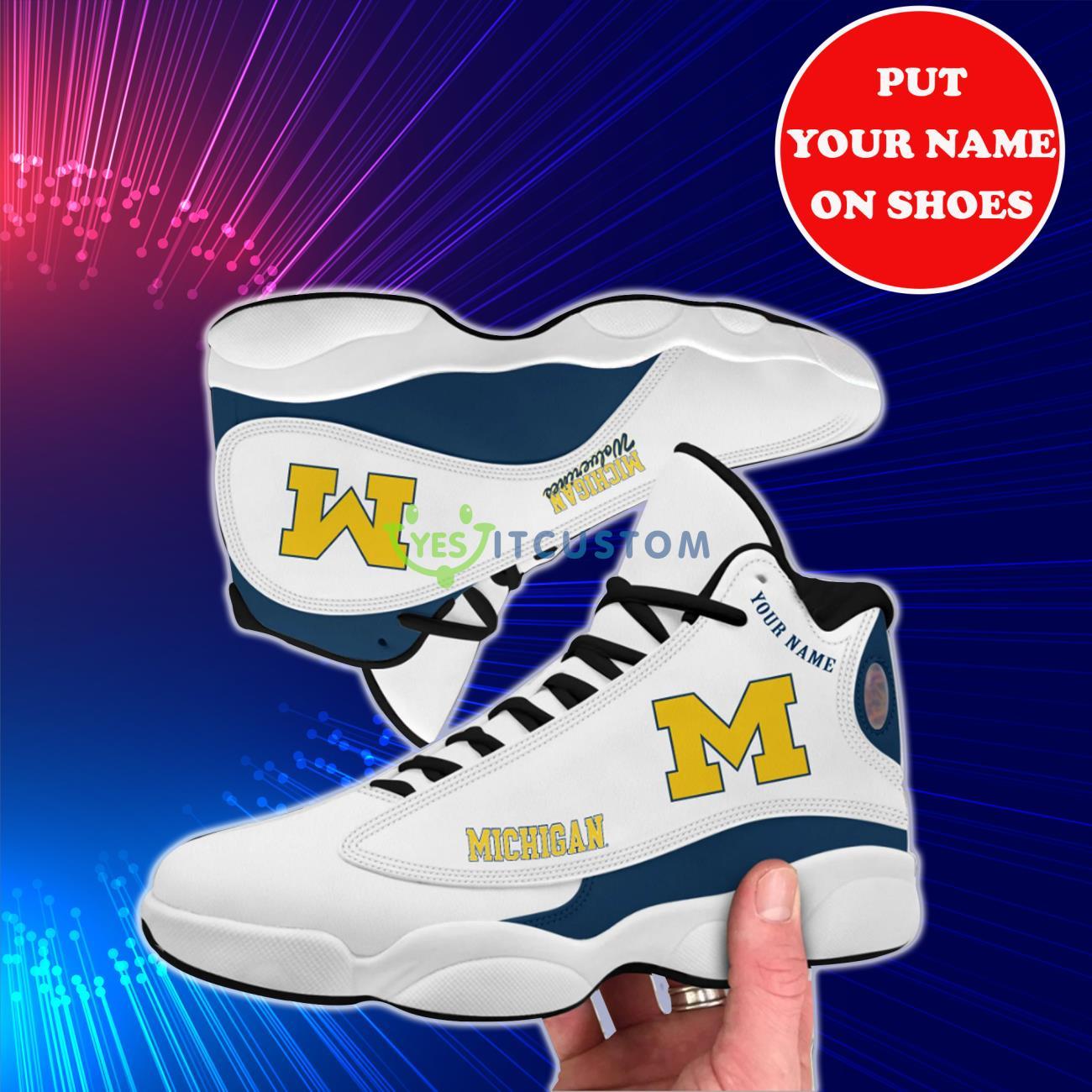 michigan wolverines football team best custom name air jordan 13 shoes for real fans