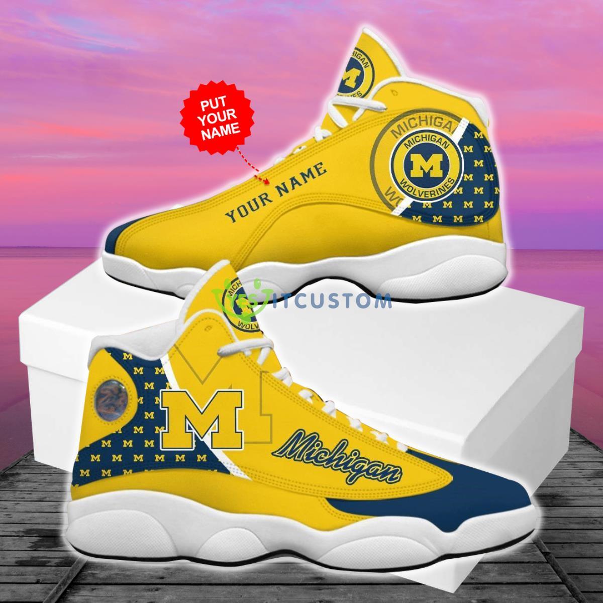 michigan wolverines football team personalized air jordan 13