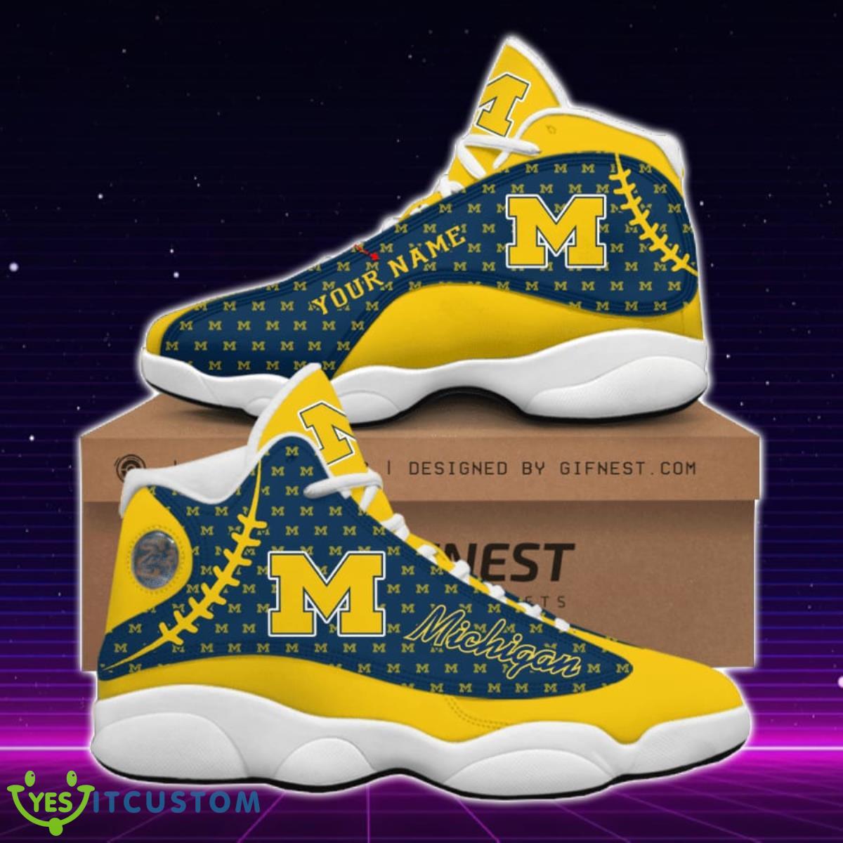 michigan wolverines jordan 13 sneakers custom name best gift for men and women