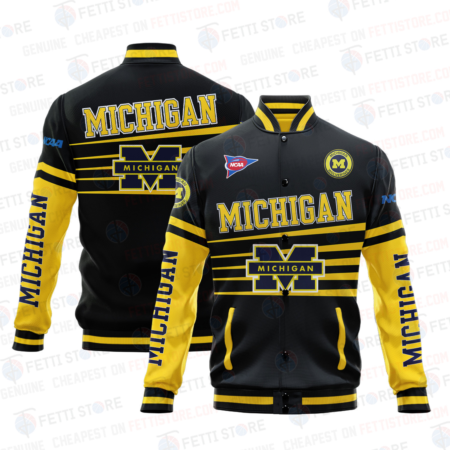 michigan wolverines ncaa baseball varsity jacket baseball jacket all over print v1 yswc2