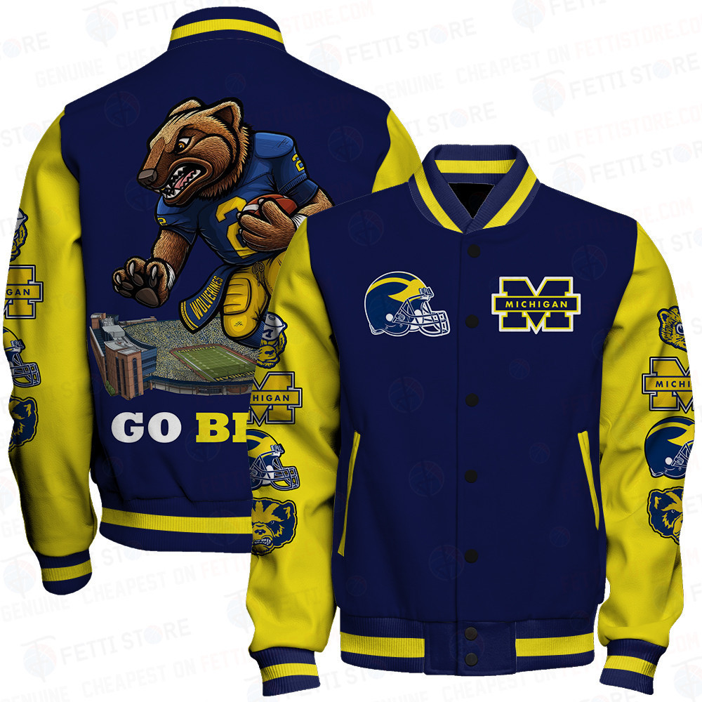 michigan wolverines ncaa football baseball varsity jacket baseball jacket all over print stm tjwoo