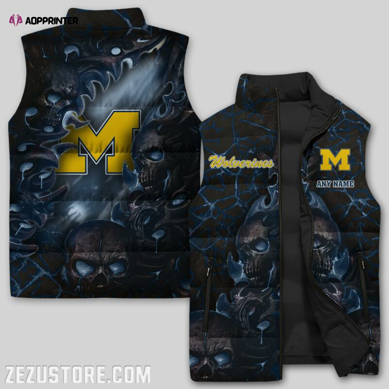 michigan wolverines ncaa sleeveless puffer jacket custom for fans gifts 1