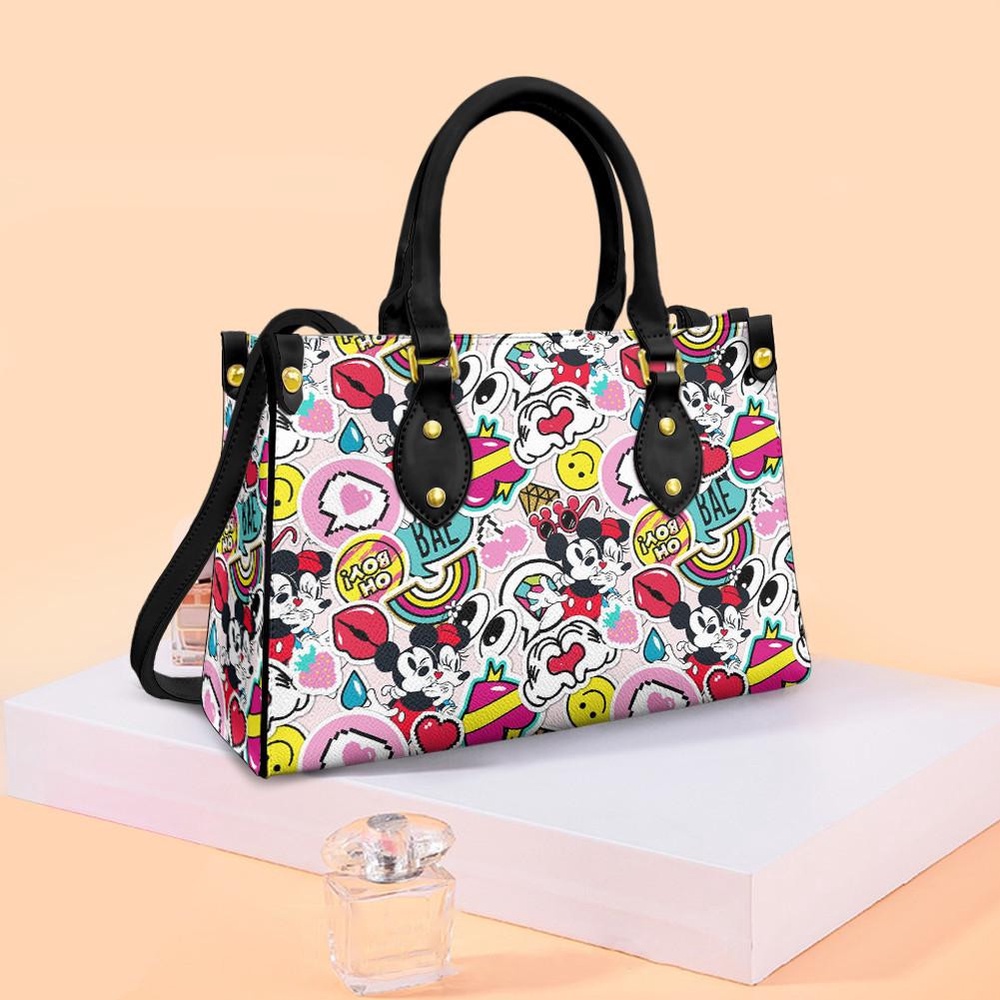 mickey and minnie fan gift disney minnie and mickey love you bae fashion lady handbag t4whm