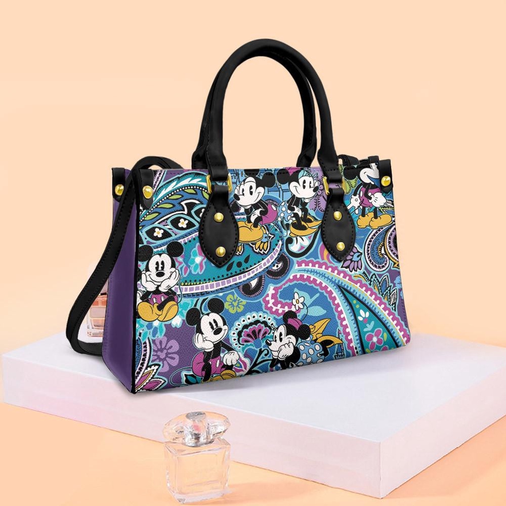 mickey and minnie mouse floral fan gift lady handbag k19zf