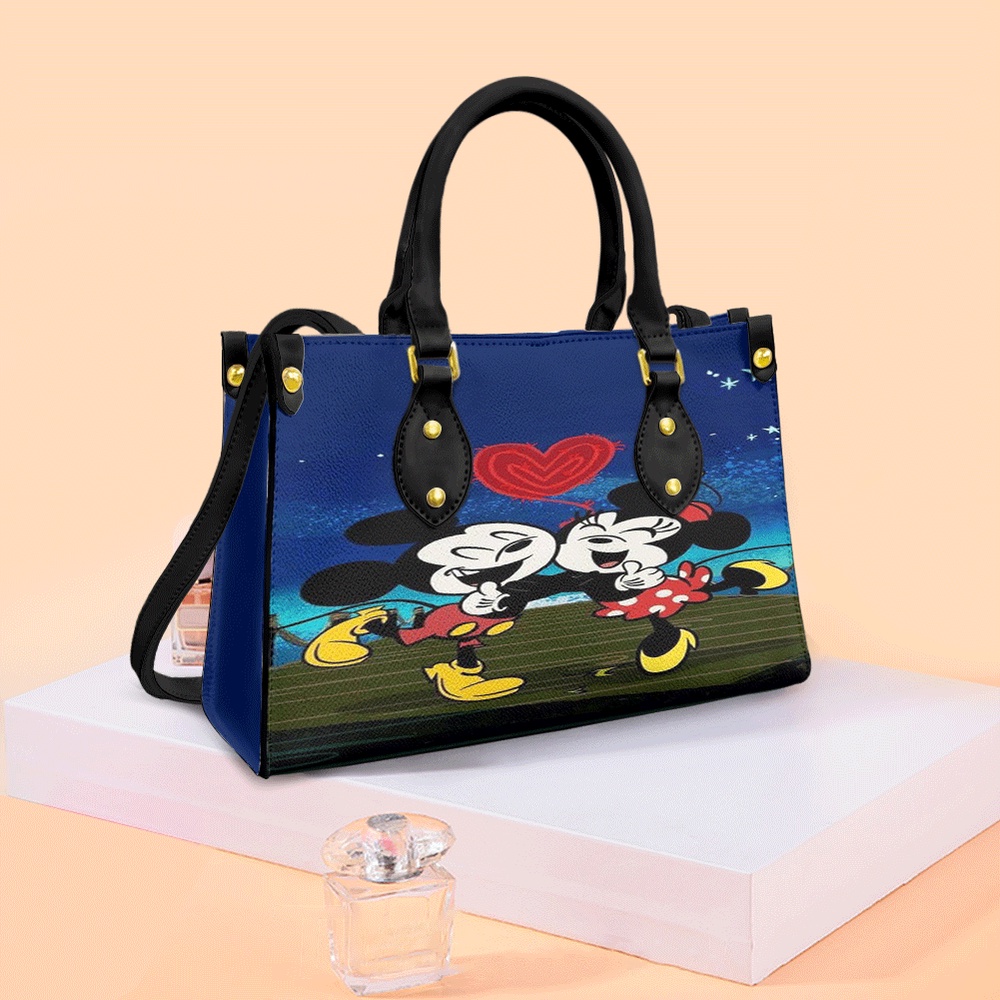 mickey couple kiss love cartoon disney gifts lover fashion lady handbag omf41