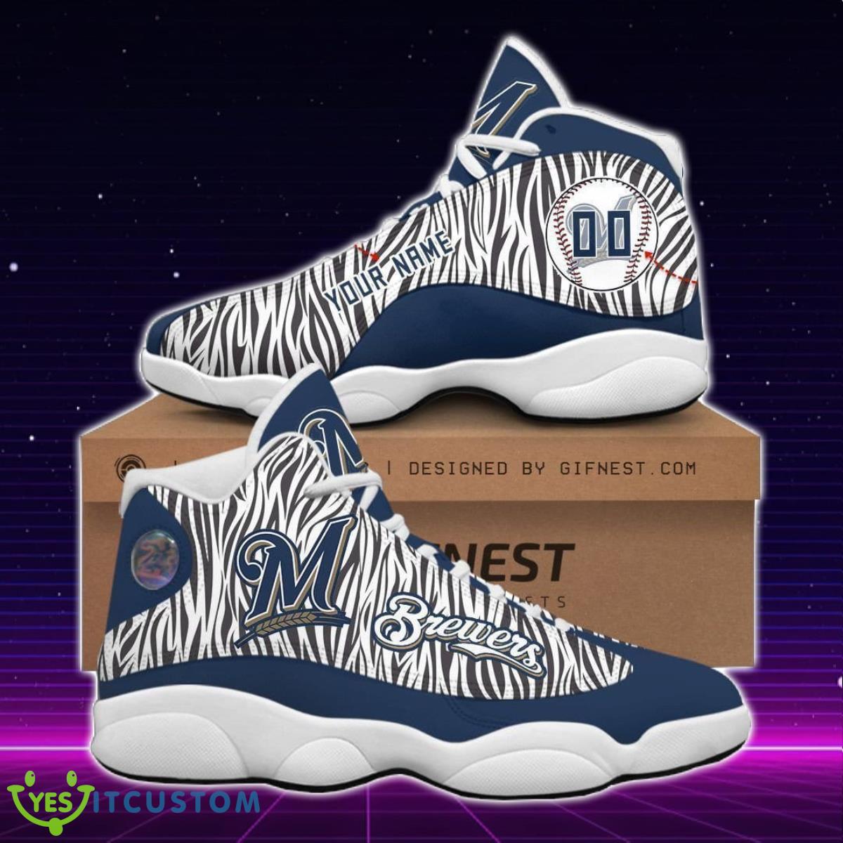 milwaukee brewers jordan 13 sneakers custom name unique gift for men and women