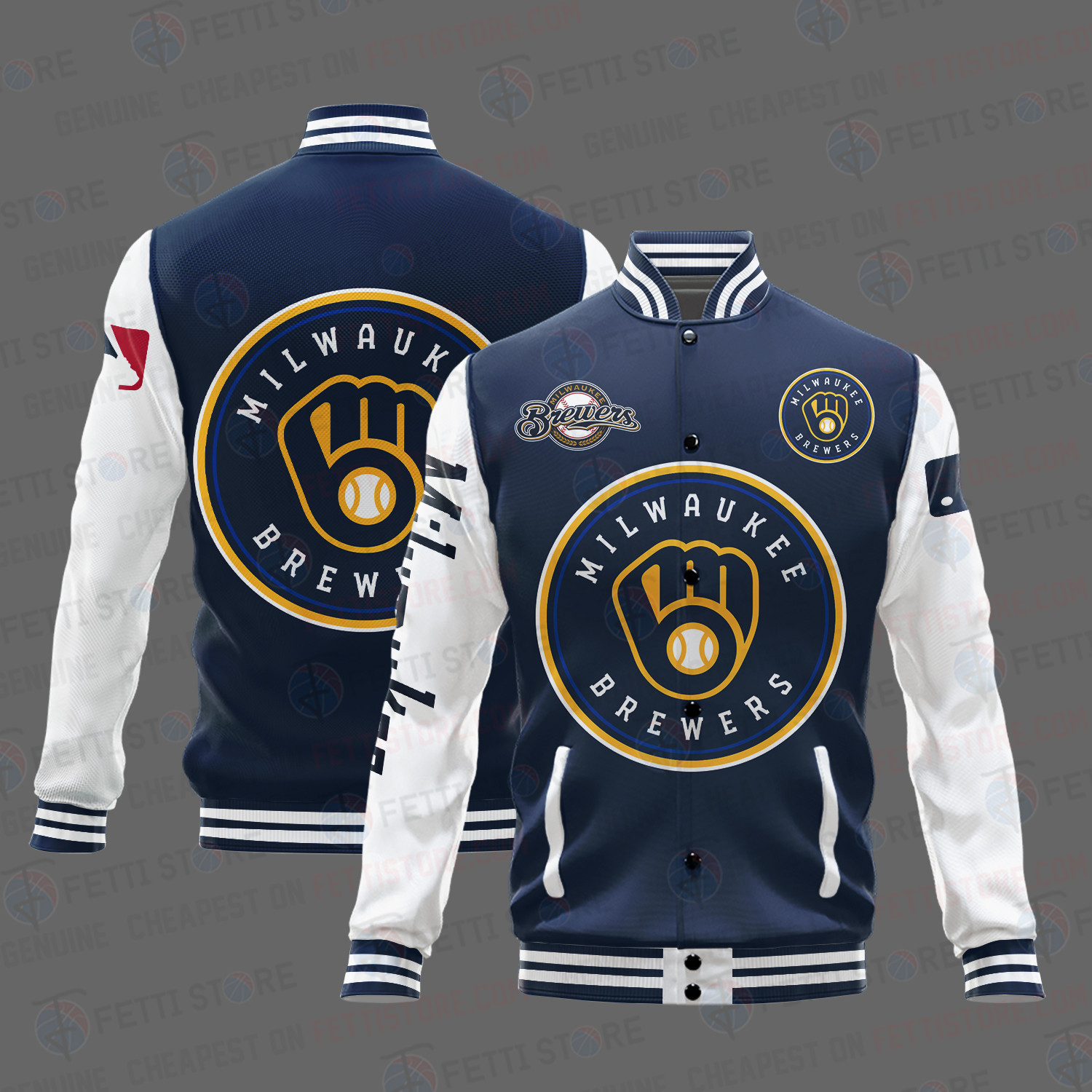 milwaukee brewers mlb baseball varsity jacket baseball jacket all over print stm uirk2