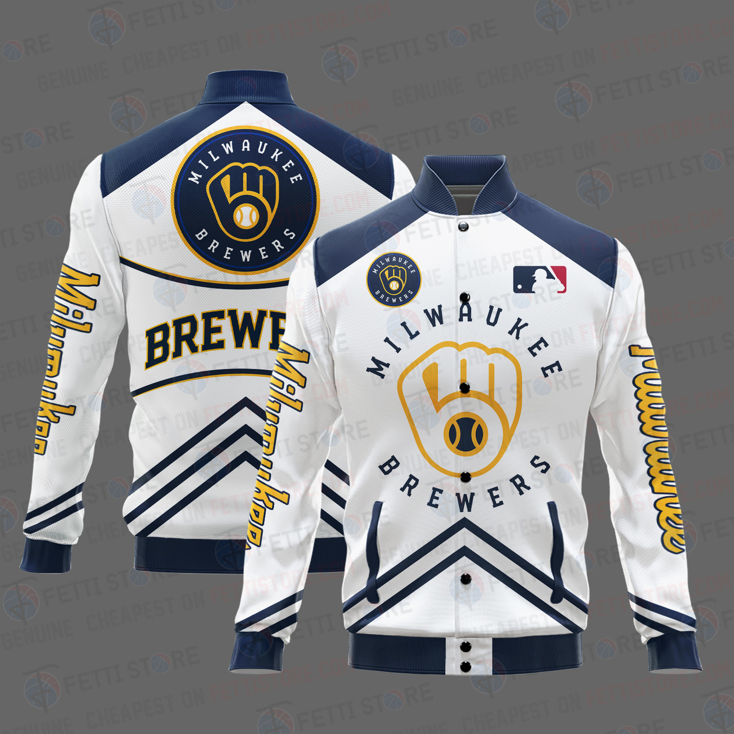 milwaukee brewers mlb baseball varsity jacket baseball jacket all over print v4 xdy0u