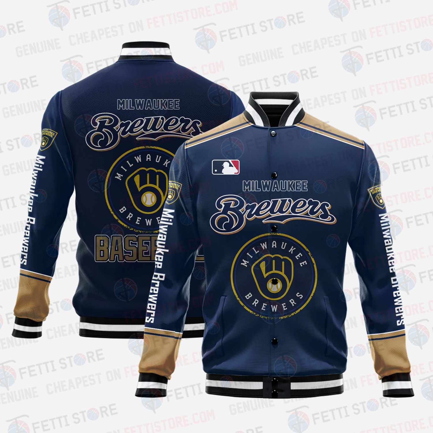 milwaukee brewers mlb baseball varsity jacket baseball jacket all over print v5 vzfih