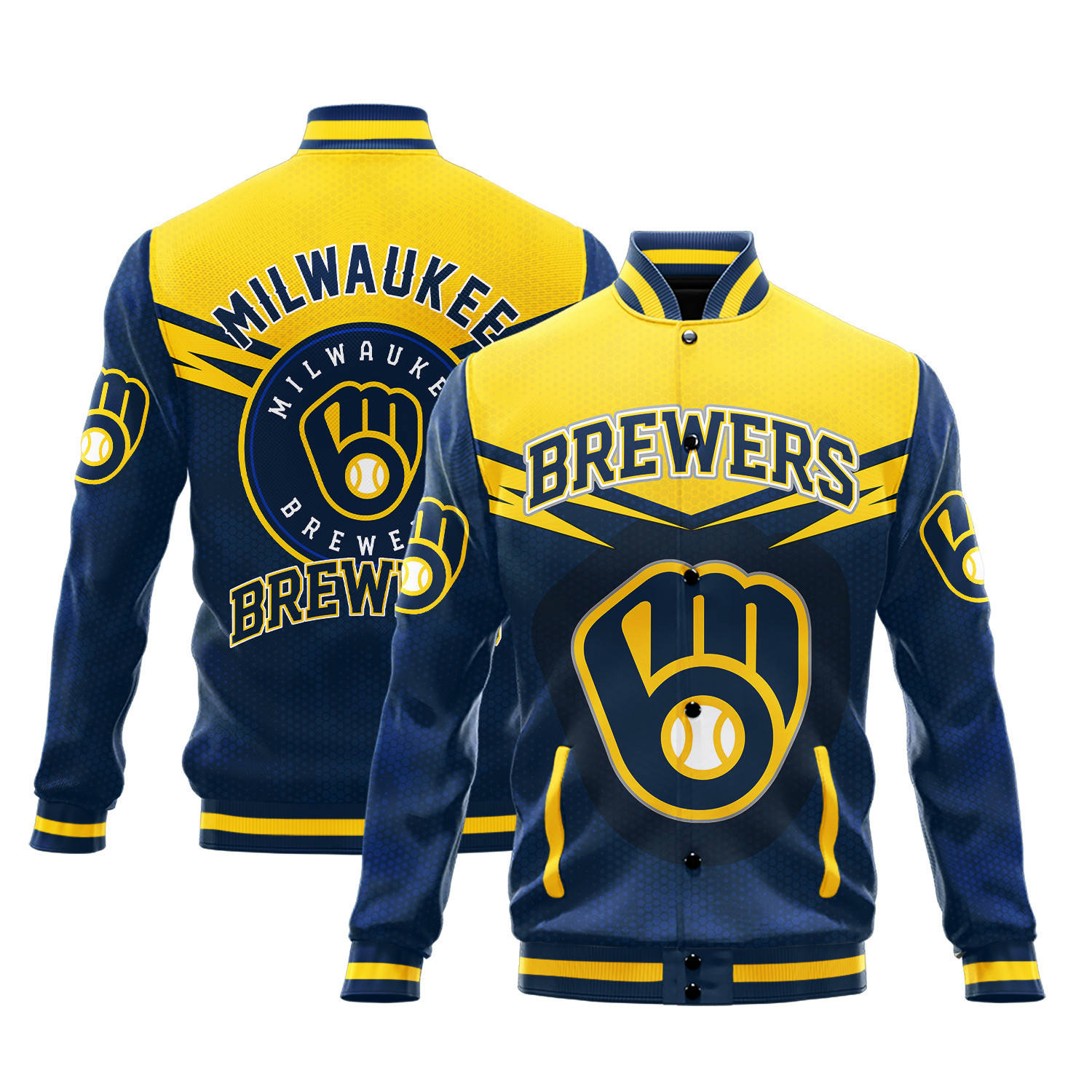 milwaukee brewers mlb baseball varsity jacket baseball jacket all over print v7 mascm