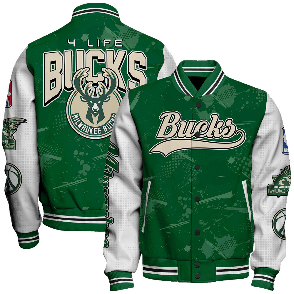 milwaukee bucks 4 life team logo nba 2024 baseball varsity jacket baseball jacket all over print sfat v17 7roda