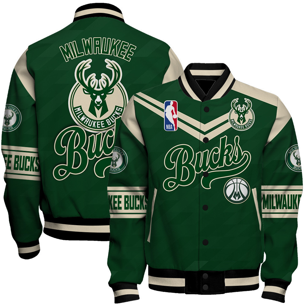 milwaukee bucks nba baseball varsity jacket baseball jacket all over print sfat v9 vpn0o