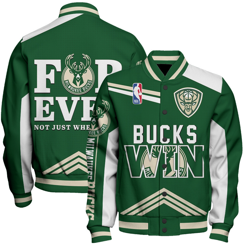 milwaukee bucks nba baseball varsity jacket baseball jacket all over print stm v15 chmvi